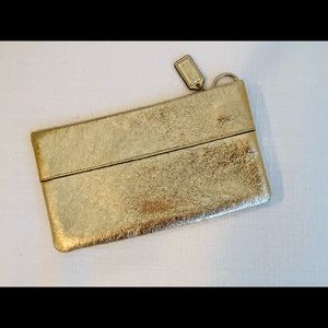 Coach Poppy Gold Zip Clutch